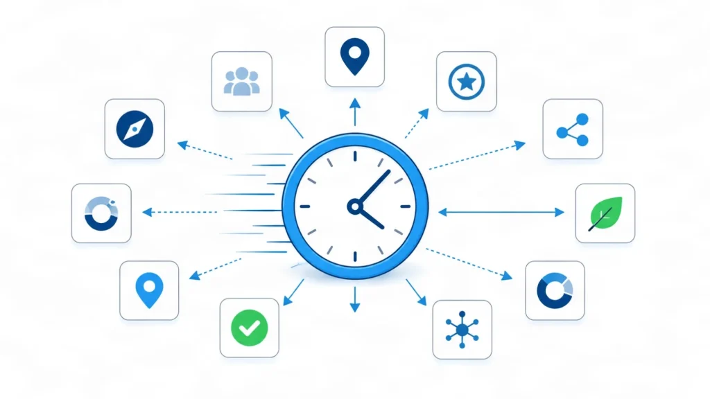 Illustration demonstrating the speed and breadth advantage of automated citation tools covering many directories quickly.