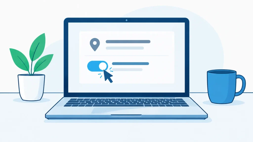 A directory form with a toggle or checkbox option to hide street address and display service area instead.